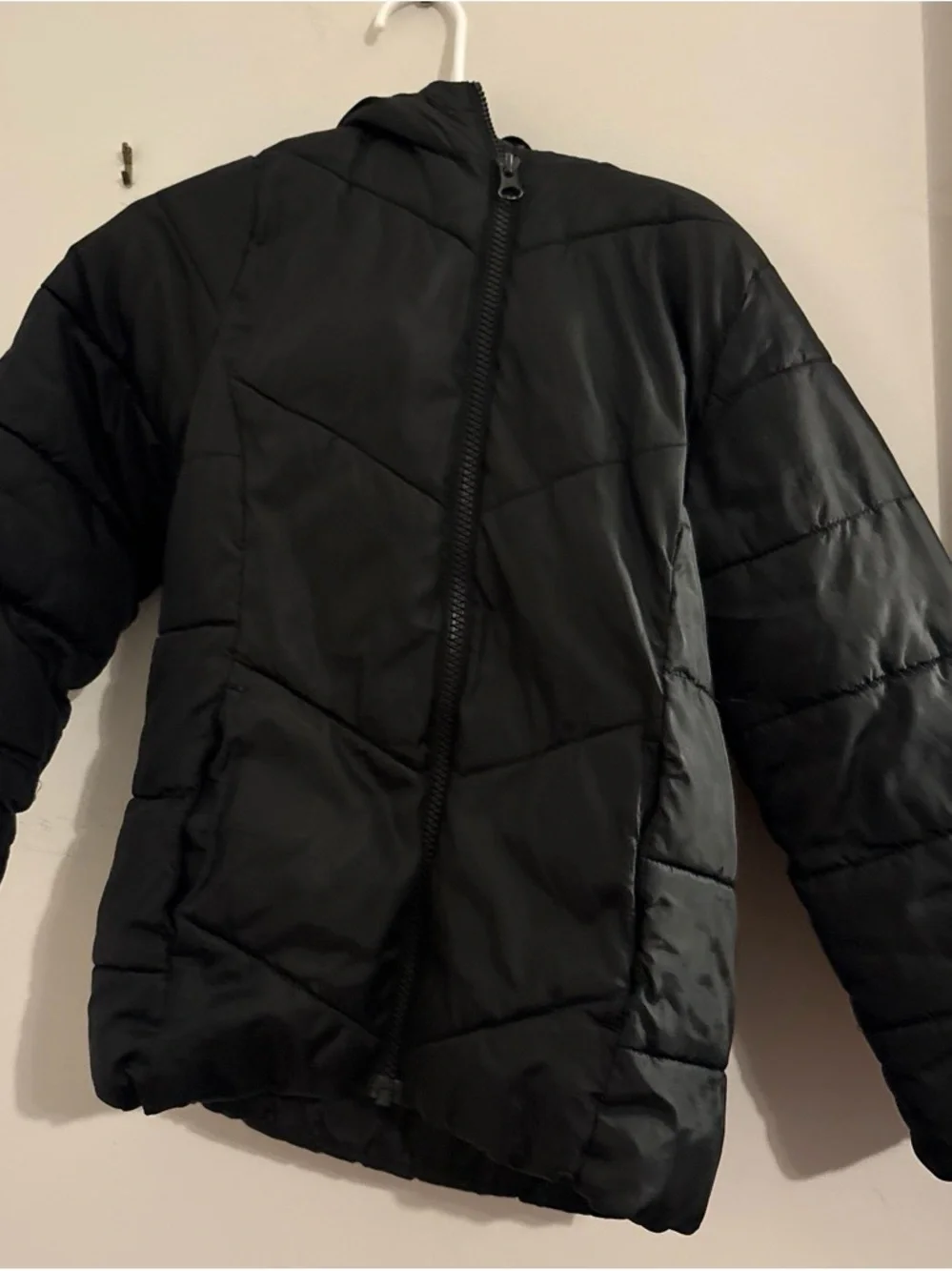 Swiss Tech Black Puffer Coat with Fleece Lining